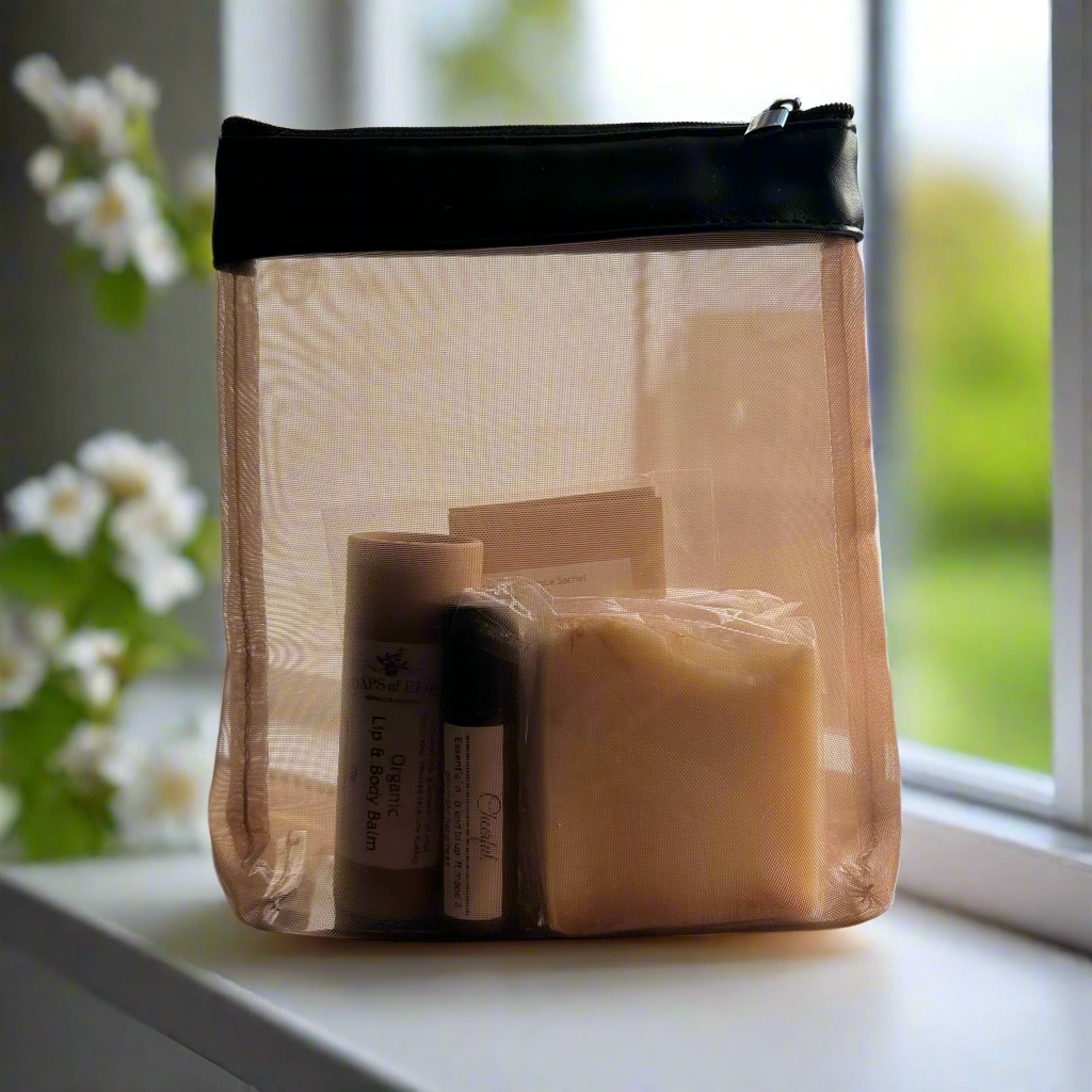 Chocolate Mesh Cosmetics Gift Bag – Set of 10