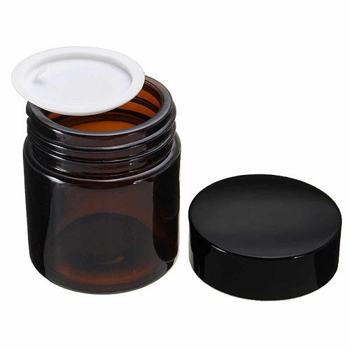 Glass Jar Cream Pot - Amber