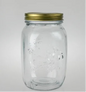 1000ml Clear Glass Farmhouse Jar with Gold Screw Cap