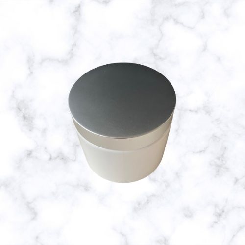400g White Jar and Matt Silver Cap