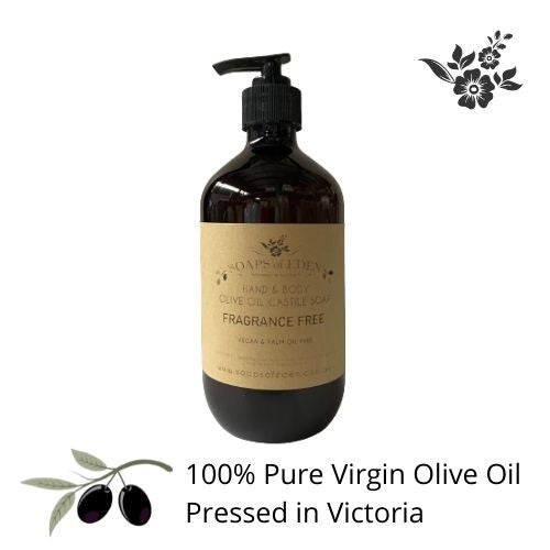 500ml 100% Olive Castile Liquid Soap Lemon Myrtle