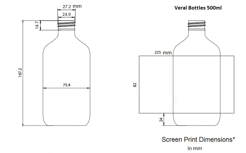 500ml Veral Amber Pump Bottle